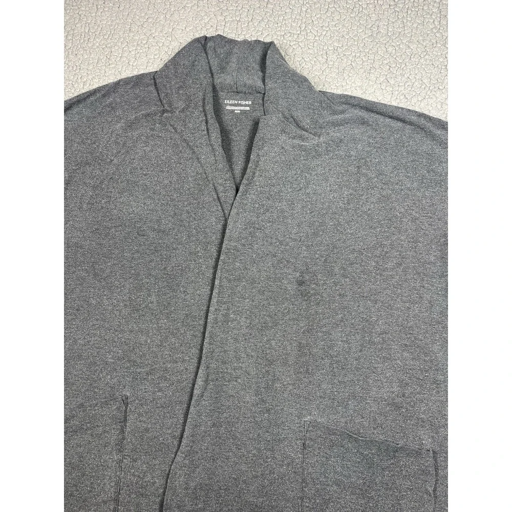 Eileen Fisher Open Front Cardigan Jacket Tencel‎ Blend Grey Women's Size Medium
